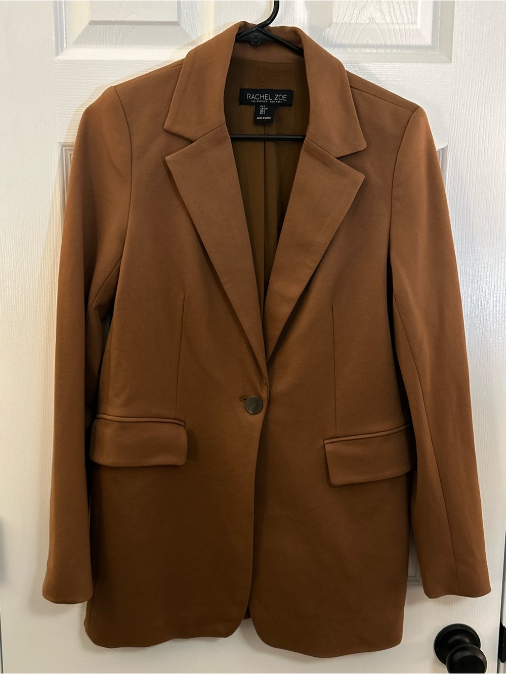 Rachel Zoe Brown Single-Button Tailored Blazer Jacket - Size Small